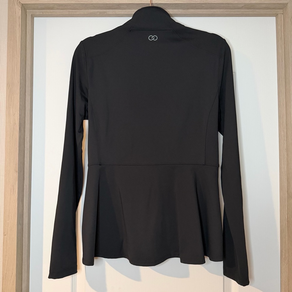 Calia Black Women's Zip-Front Peplum Stretch Jacket Medium - Picture 5 of 6